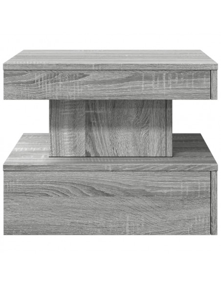Tavolino da Salotto con Luci LED Grigio Sonoma 50x50x40 cm