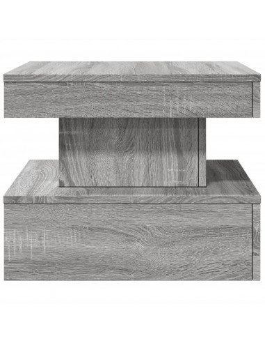 Tavolino da Salotto con Luci LED Grigio Sonoma 50x50x40 cm