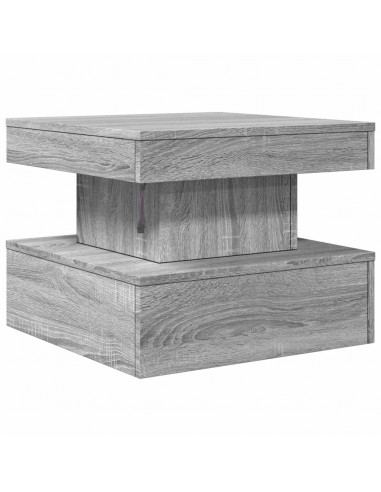 Tavolino da Salotto con Luci LED Grigio Sonoma 50x50x40 cm