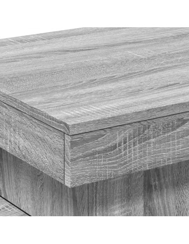 Tavolino da Salotto con Luci LED Grigio Sonoma 50x50x40 cm