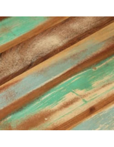 Tavolino a Ciotola in Massello di Recupero con Base in Acciaio