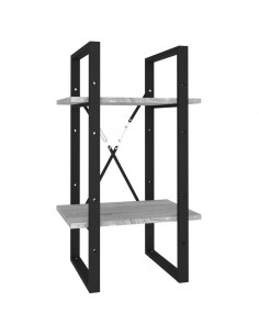 Libreria a 2 Ripiani Grigio Sonoma 40x30x70cm Legno Multistrato 2