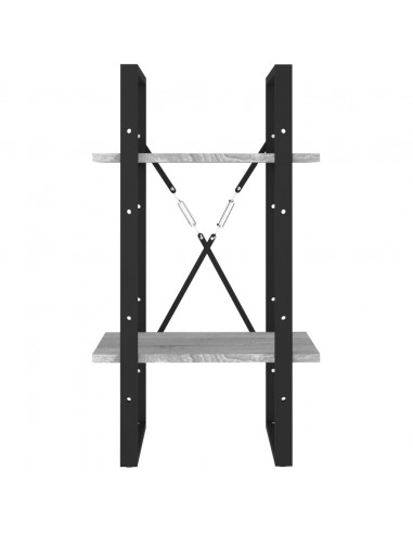 Libreria a 2 Ripiani Grigio Sonoma 40x30x70cm Legno Multistrato