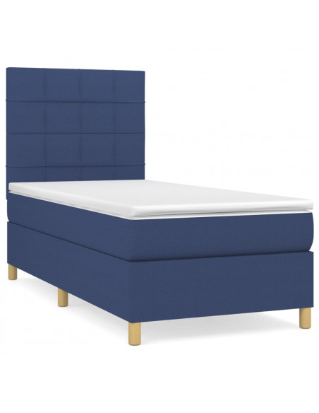 Giroletto a Molle con Materasso Blu 90x190 cm in Tessuto