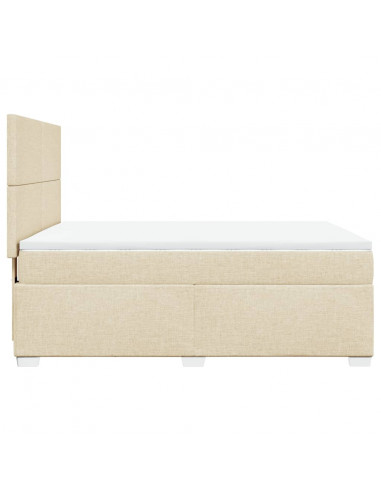 Giroletto a Molle con Materasso Crema 140x200 cm in Tessuto