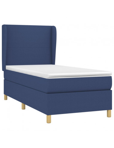 Giroletto a Molle con Materasso Blu 100x200 cm in Tessuto