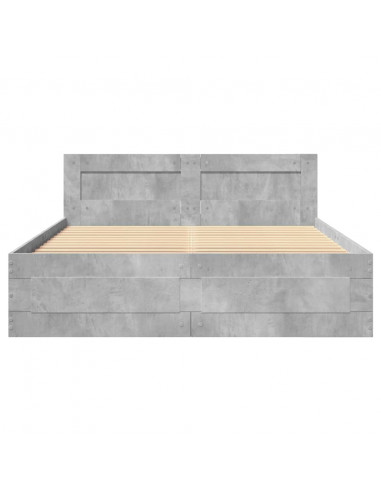 Giroletto Testiera Grigio Cemento 140x200 cm Legno Multistrato