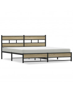 Giroletto senza Materaso in Metallo Rovere Sonoma 183x213 cm 2