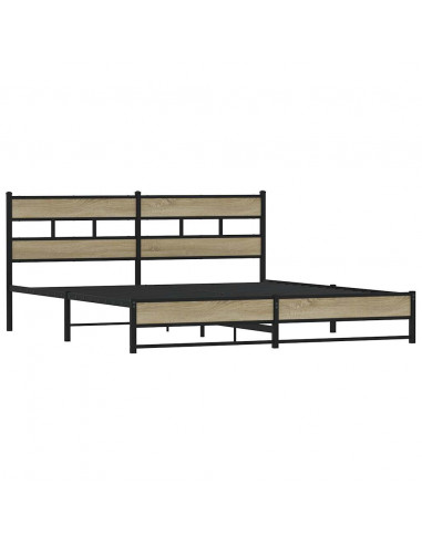 Giroletto senza Materaso in Metallo Rovere Sonoma 183x213 cm