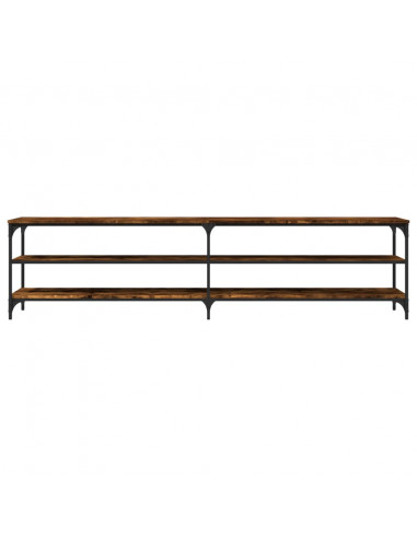 Mobile TV Rovere Fumo 200x30x50 cm Legno Multistrato e Metallo