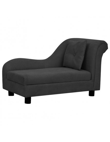 Divano per Cani con Cuscino Nero 83x44x44 cm in Peluche