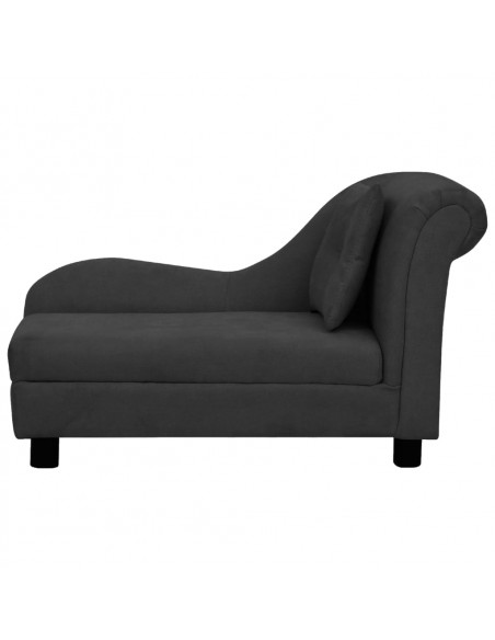 Divano per Cani con Cuscino Nero 83x44x44 cm in Peluche