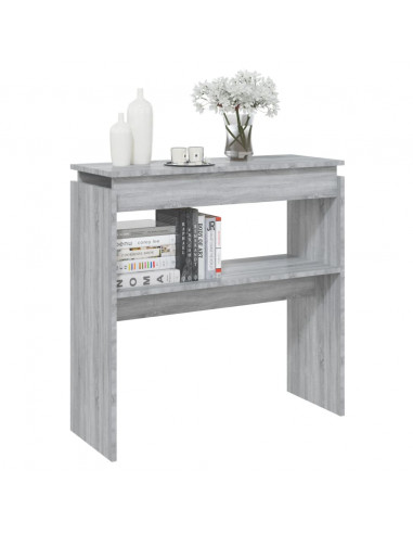 Tavolino Consolle Grigio Sonoma 80x30x80 cm Legno Multistrato