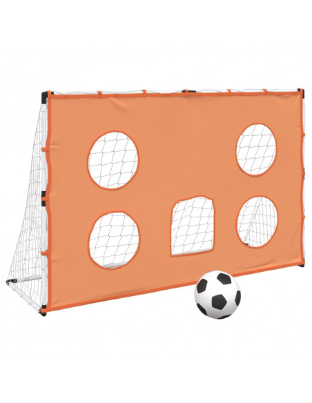 Porta Calcio Bambini Tappeto Bersagli e Pallone 182x62x118 cm