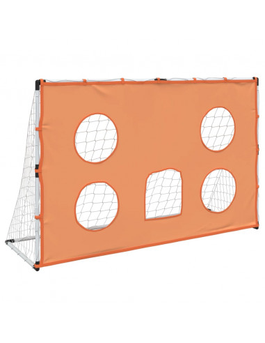 Porta Calcio Bambini Tappeto Bersagli e Pallone 182x62x118 cm