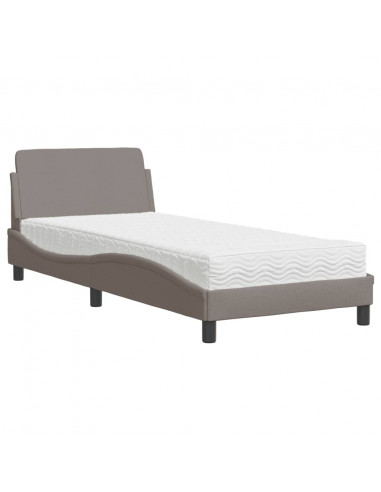 Letto con Materasso Tortora 80x200 cm in Tessuto