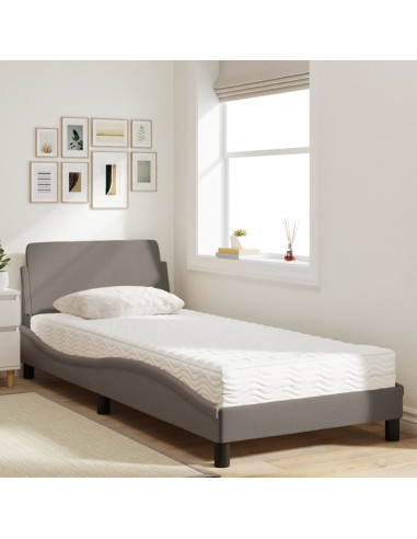 Letto con Materasso Tortora 80x200 cm in Tessuto