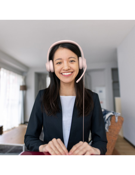 Logitech H390 Auricolare Cablato A Padiglione Ufficio USB tipo A Rosa