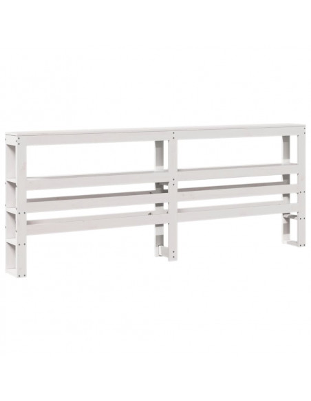 Giroletto senza Materasso Bianco 200x200 cm Legno Massello Pino