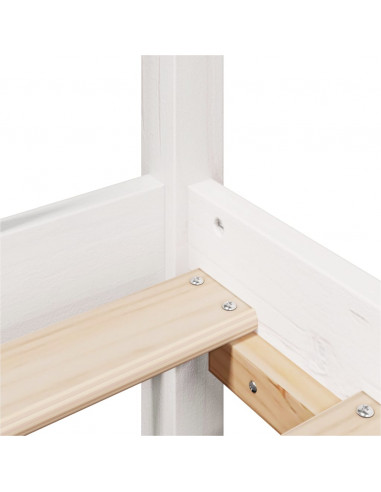 Giroletto senza Materasso Bianco 200x200 cm Legno Massello Pino