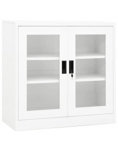 Armadio per Ufficio Bianco 90x40x90 cm in Acciaio 2