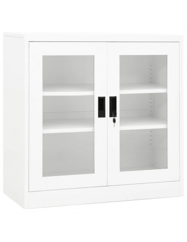 Armadio per Ufficio Bianco 90x40x90 cm in Acciaio