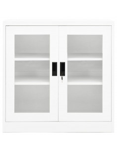 Armadio per Ufficio Bianco 90x40x90 cm in Acciaio 2