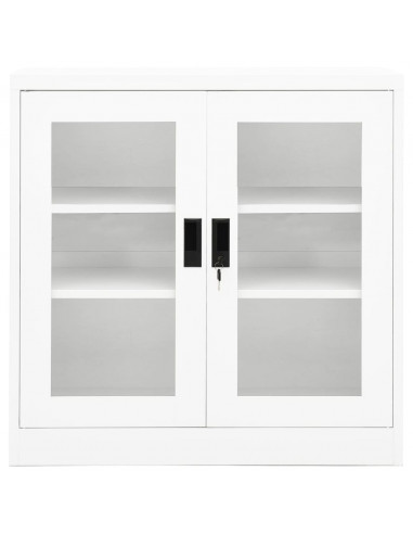 Armadio per Ufficio Bianco 90x40x90 cm in Acciaio