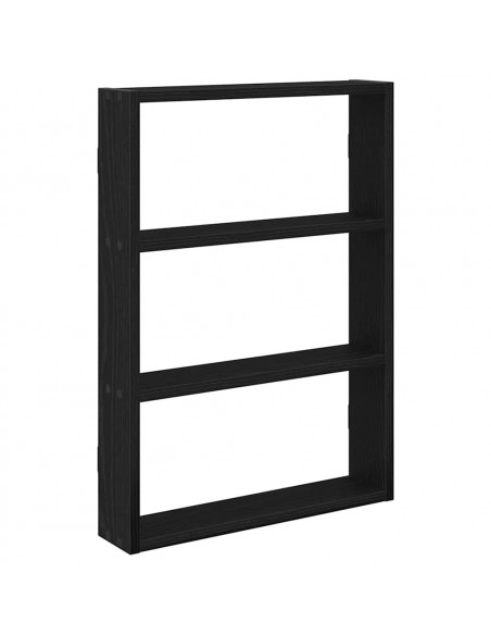 Scaffale a Parete Nero 43x9x60 cm in Legno Multistrato