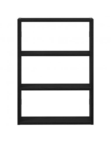 Scaffale a Parete Nero 43x9x60 cm in Legno Multistrato