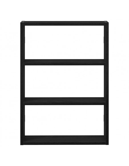 Scaffale a Parete Nero 43x9x60 cm in Legno Multistrato