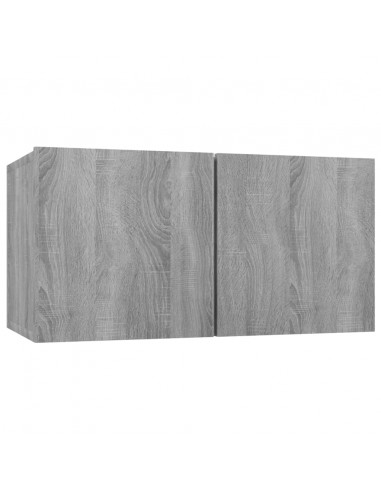 Set di Mobili Porta TV 4 pz Grigio Sonoma in Legno Multistrato