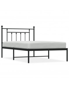 Giroletto con Testiera in Metallo Nero 107x203 cm 2