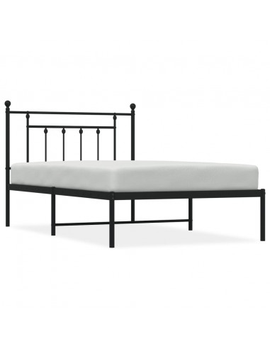 Giroletto con Testiera in Metallo Nero 107x203 cm