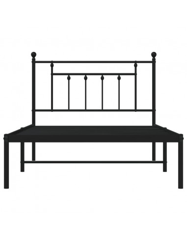 Giroletto con Testiera in Metallo Nero 107x203 cm