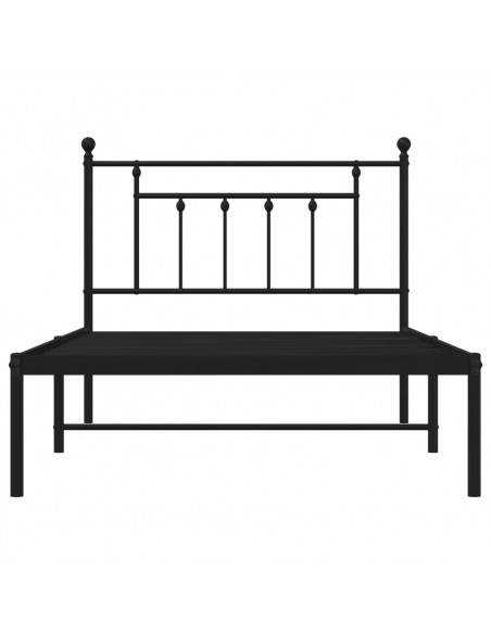 Giroletto con Testiera in Metallo Nero 107x203 cm