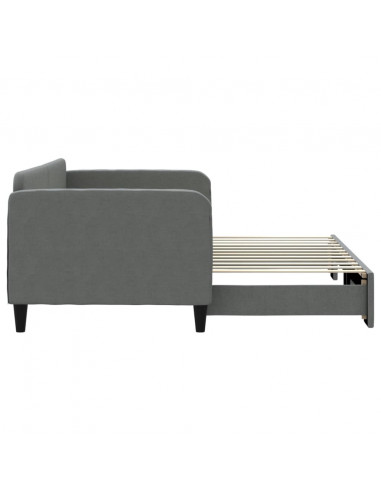 Divano Letto con Letto Estraibile Grigio Scuro 90x200cm Tessuto