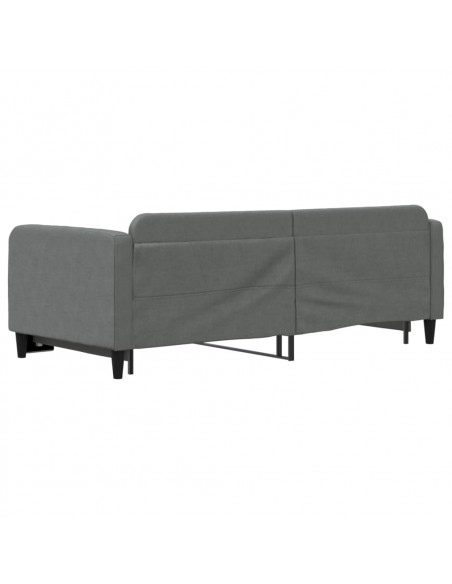 Divano Letto con Letto Estraibile Grigio Scuro 90x200cm Tessuto