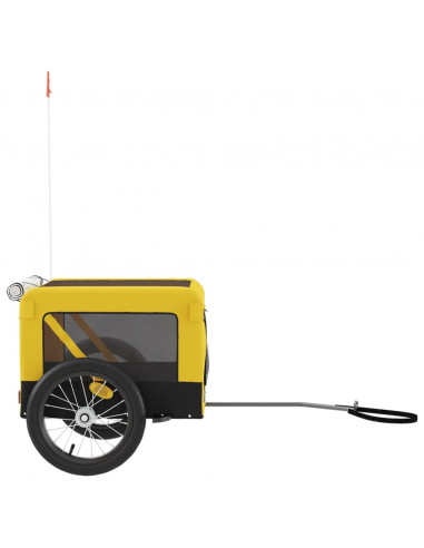 Rimorchio da Bici per Animali Giallo e Nero Oxford e Ferro