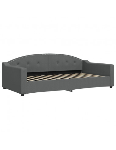 Divano Letto con Letto Estraibile Grigio Scuro 100x200 Tessuto