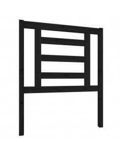 Testiera per Letto Nera 81x4x100 cm in Legno Massello di Pino 2
