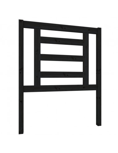 Testiera per Letto Nera 81x4x100 cm in Legno Massello di Pino