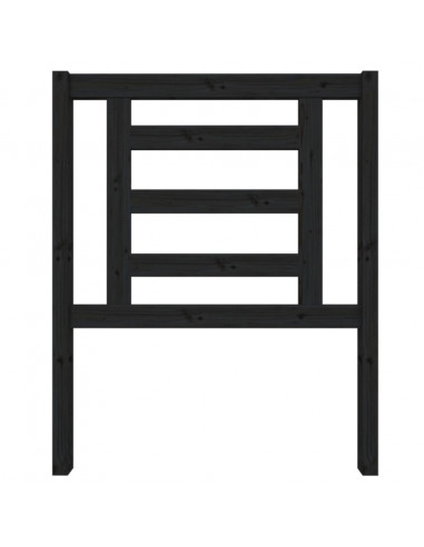 Testiera per Letto Nera 81x4x100 cm in Legno Massello di Pino