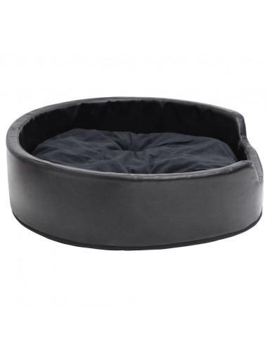 Lettino per Cani Nero 79x70x19 cm in Peluche e Similpelle