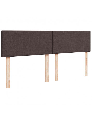 Giroletto a Molle con Materasso Marrone Scuro 180x200cm Tessuto