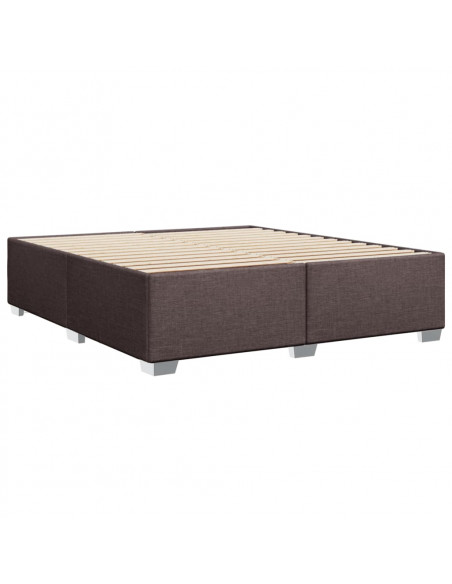 Giroletto a Molle con Materasso Marrone Scuro 180x200cm Tessuto