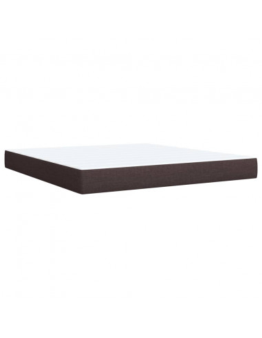 Giroletto a Molle con Materasso Marrone Scuro 180x200cm Tessuto