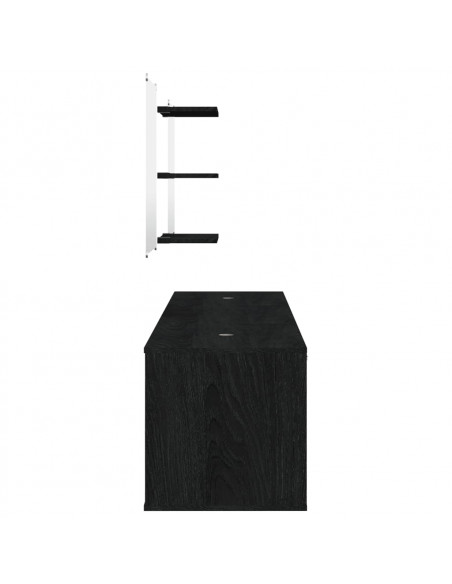 Set Mobili da Bagno 6 pz Nero in Legno Multistrato