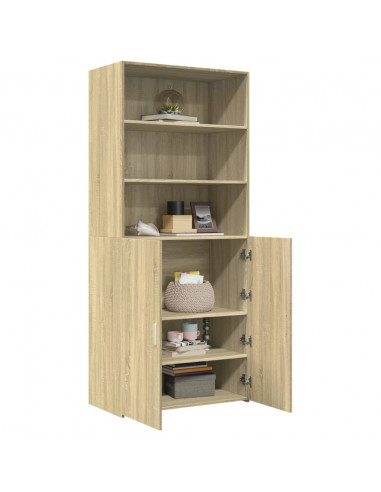 Credenza Rovere Sonoma 80x42,5x185 cm in Legno Multistrato