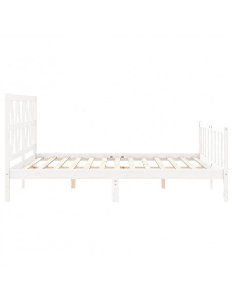 Giroletto con Testiera Bianco King Size in Legno Massello